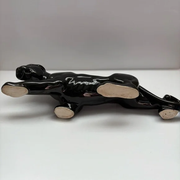 Vintage MCM Crouching Black Panther Planter Vase Statue 15.5” 1960s Kitschy - Picture 4 of 7